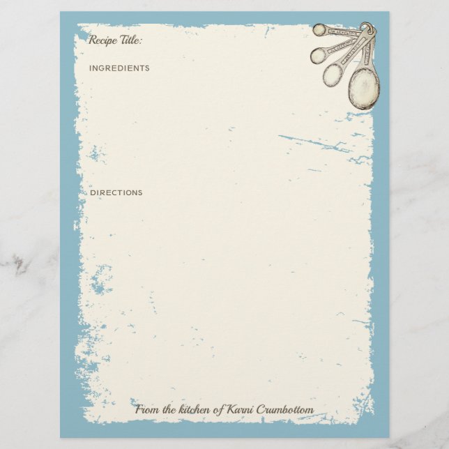 Lámina Cucharas de medición panadería panadería receta pe (Anverso)