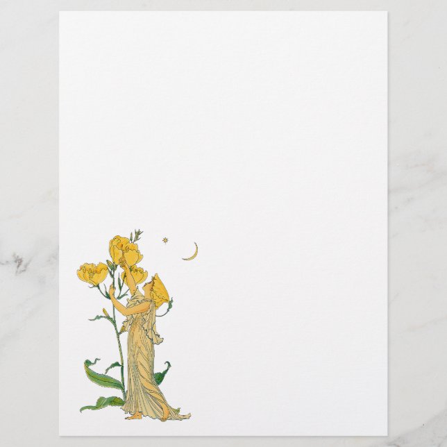 Lámina Cuento de Hadas Antiguo, Primula, Walter Crane (Anverso)