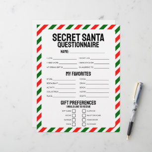 Lámina Cuestionario secreto de regalo de Santa Claus
