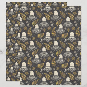Lámina Cuidada Halloween Ghosts Lace - Papel de cartón de