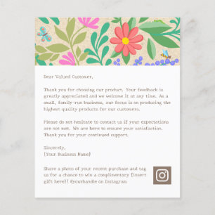 Lámina Cuidada Naturaleza Floral Gracias Por Su Compra