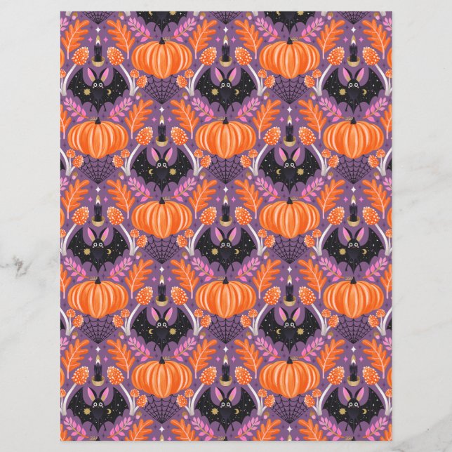 Lámina Cuidada papeleta de barba y calabaza de Halloween (Anverso)