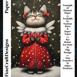 Lámina Cuidado y caprichoso Kitten Angel Fairy CQ7 Craft 