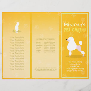 Lámina Cuidados de mascotas Sitting Cartoon Dog Tri-Fold