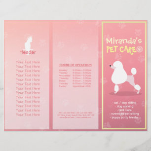 Lámina Cuidados de mascotas Sitting Cartoon Dog Tri-Fold