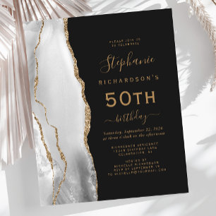 Lámina Cumpleaños 50 Presupuesto Gris Blanco Oro Ágata Os