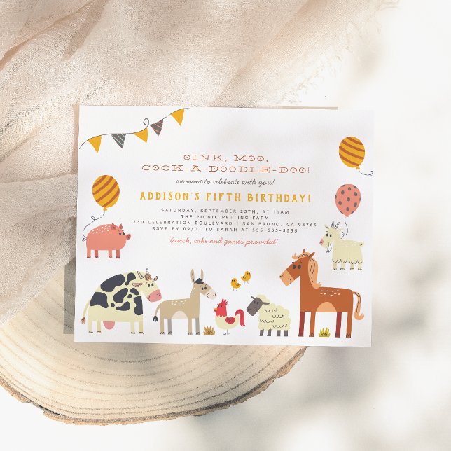 Lámina Cumpleaños de la granja Budget Oink Moo Cock-a-doo (Subido por el creador)