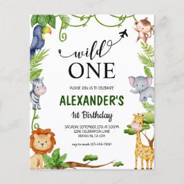 Lámina Cumpleaños de los Animales Salvajes de la Selva Sa