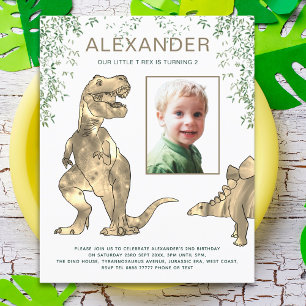 Lámina Cumpleaños de niños de la jungla de dinosaurios