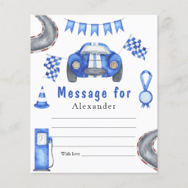 Lámina Cumpleaños de Race Car - Mensaje de la cápsula del