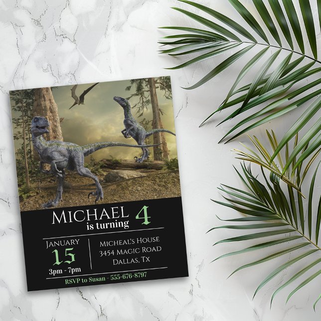 Lámina Cumpleaños de Velociraptor Raptor Dinosaur (Subido por el creador)