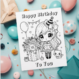 Lámina Cumpleaños del Chica Color Me Anime