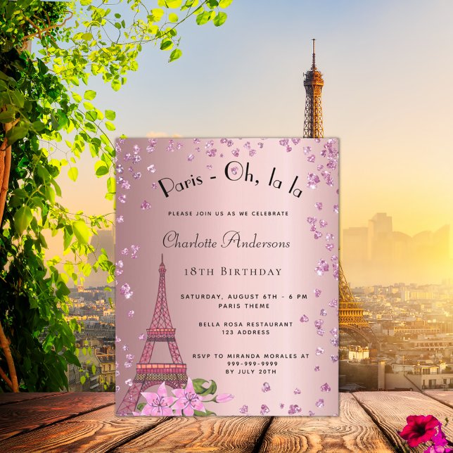 Lámina Cumpleaños del presupuesto Invitación de París a u (Subido por el creador)