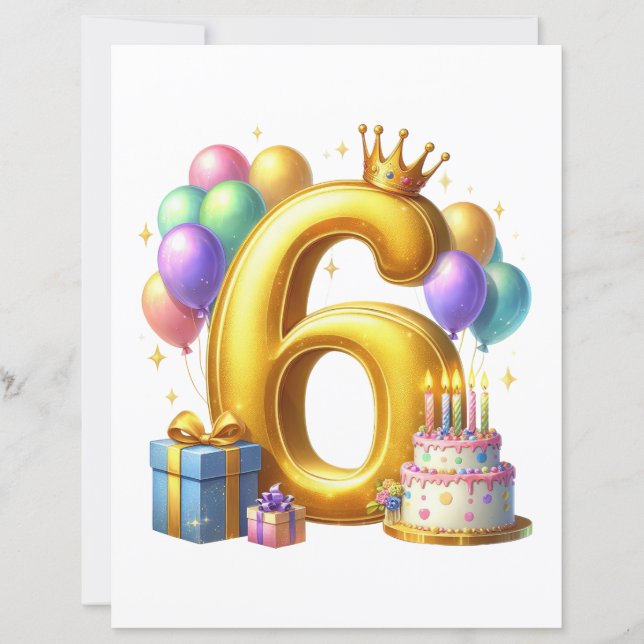 Lámina Cumpleaños dorado 6 (Anverso)