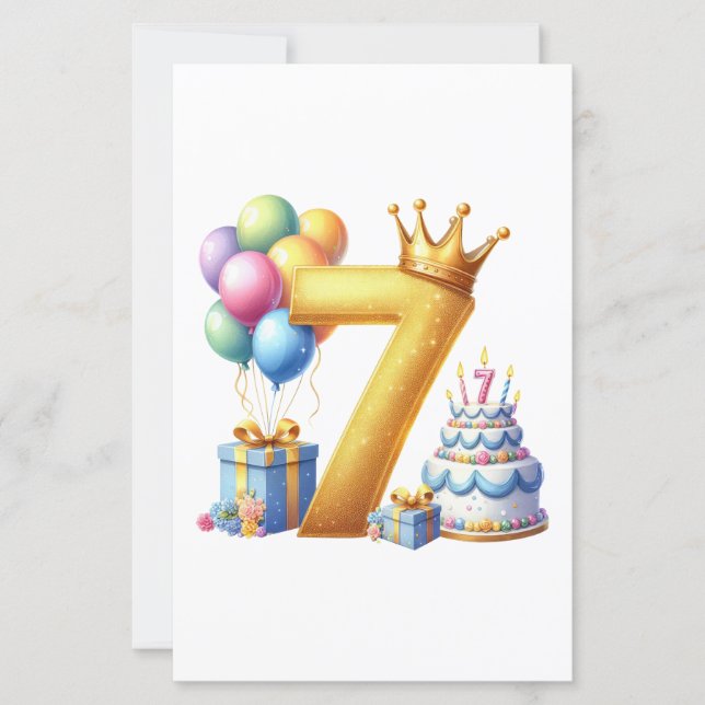 Lámina Cumpleaños dorado 7 (Anverso)