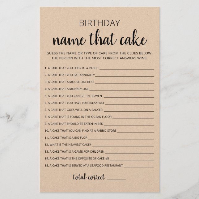 Lámina Cumpleaños Nombre del pastel Partido de Cumpleaños (Anverso)