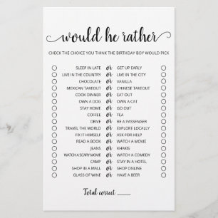 Lámina Cumpleaños Preferiría un juego editable