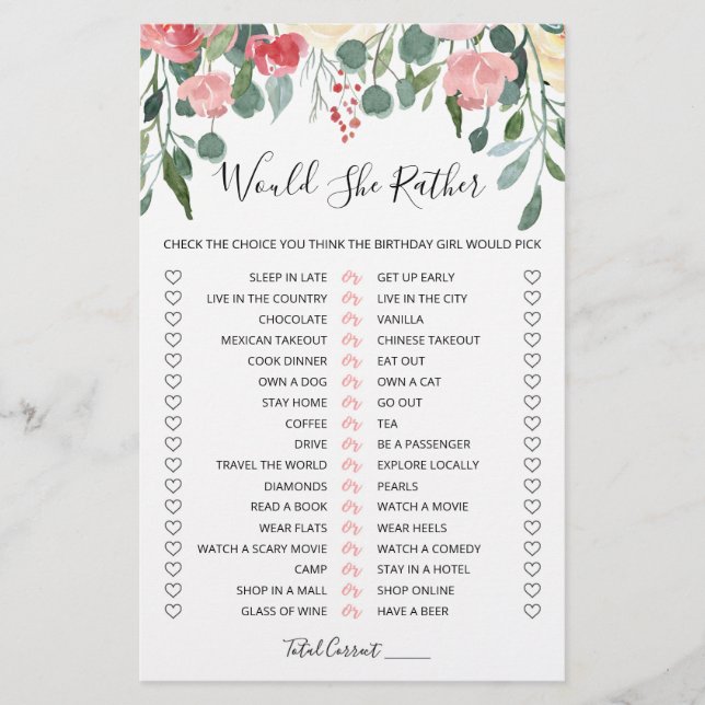 Lámina Cumpleaños Preferiría un juego editable (Anverso)