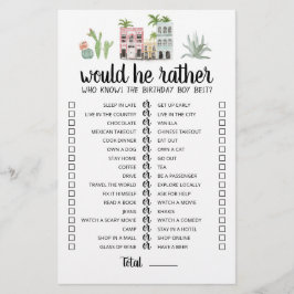 Lámina Cumpleaños Preferiría un juego editable