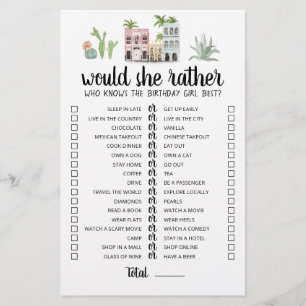 Lámina Cumpleaños Preferiría un juego editable