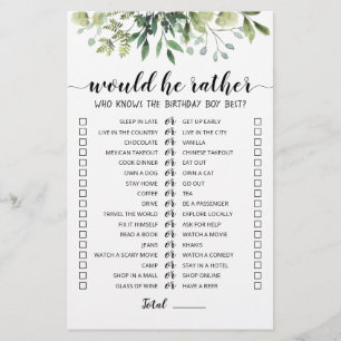 Lámina Cumpleaños Preferiría un juego editable