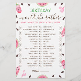 Lámina Cumpleaños ¿Qué Preferiría Ella juego editable San