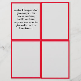 Lámina cupones promocionales para su negocio