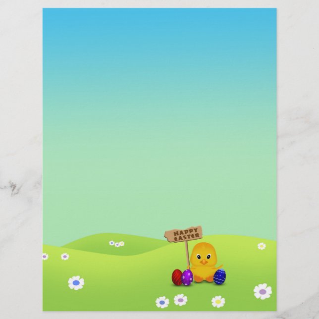 Lámina Cura Feliz Pascua, bebé polluelo (Anverso)