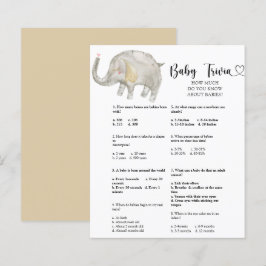 Lámina Curiosidades del Bebé Elefante | Juego de Baby Sho