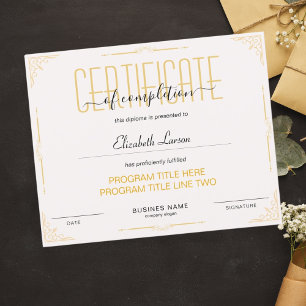 Lámina Curso de Certificado de Excelencia de Finalización