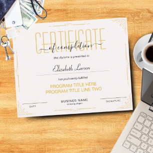 Lámina Curso de Certificado de Excelencia de Finalización
