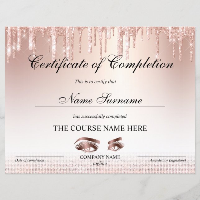 Lámina Curso de entrega de certificados de finalización (Anverso)