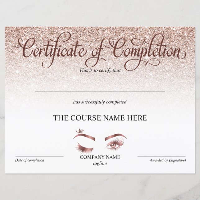 Lámina Curso de entrega de certificados de finalización (Anverso)