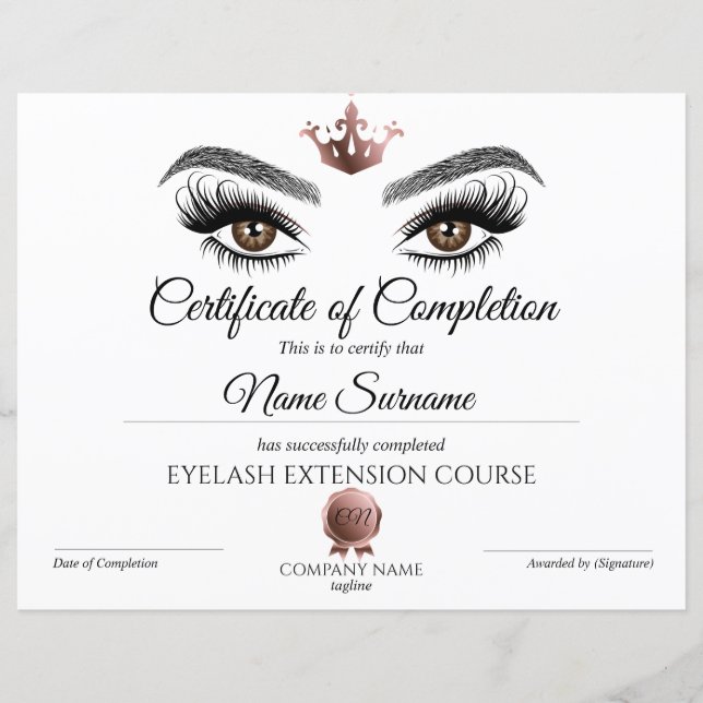 Lámina Curso de entrega de certificados de finalización (Anverso)