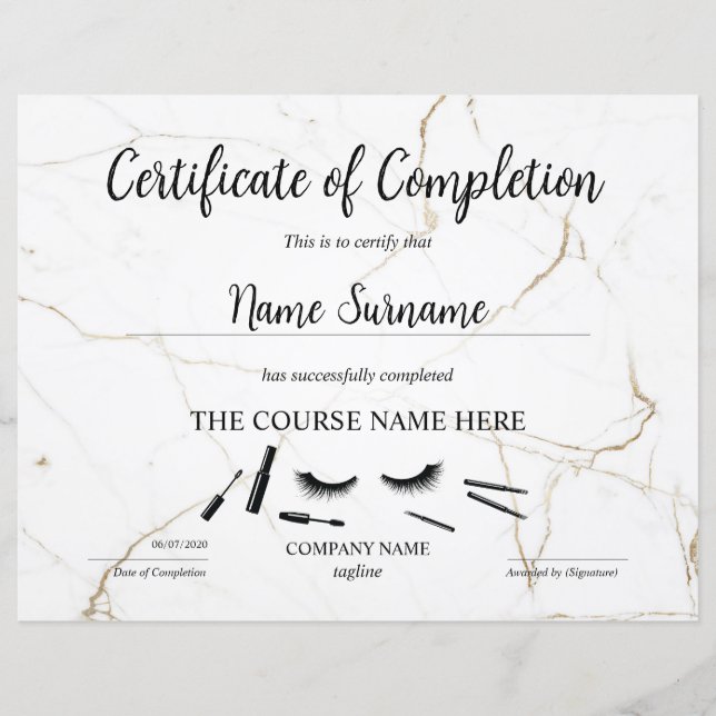 Lámina Curso de entrega de certificados de finalización (Anverso)