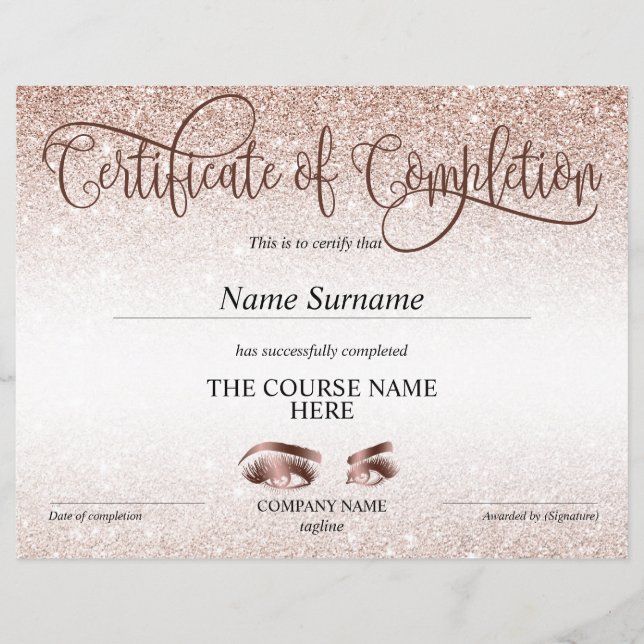 Lámina Curso de entrega de certificados de finalización (Anverso)