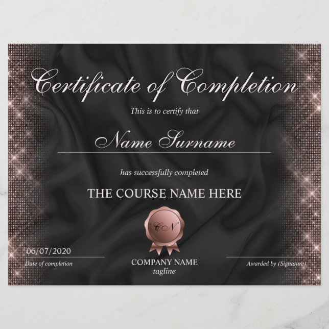 Lámina Curso de intercambio de certificados de finalizaci (Anverso)