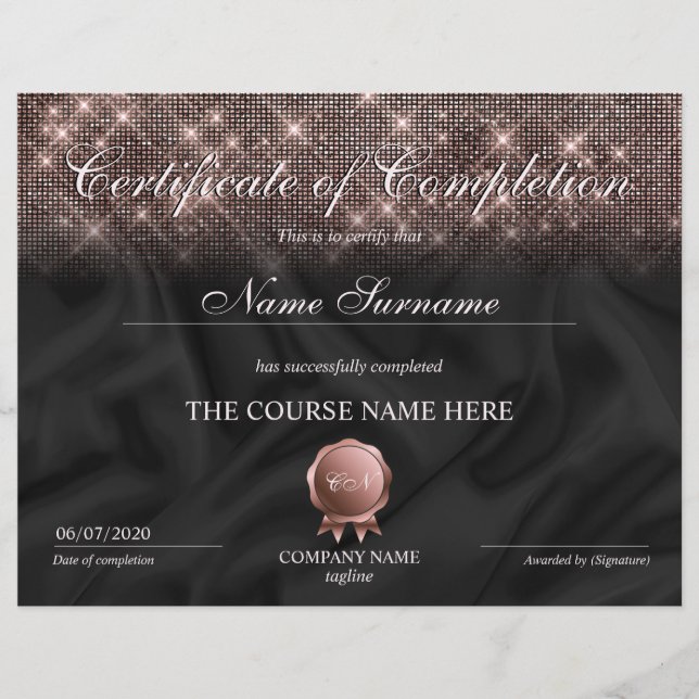 Lámina Curso de intercambio de certificados de finalizaci (Anverso)
