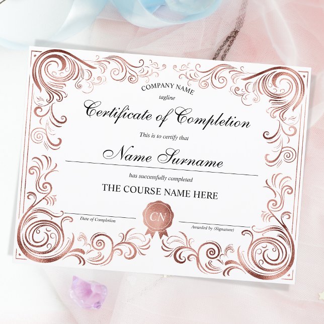 Lámina Curso de Premio de Certificado de Finalización de  (Subido por el creador)