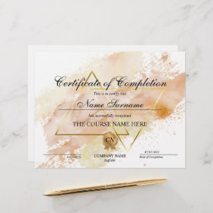 Lámina Curso de Premio de Certificado de Finalización Mod