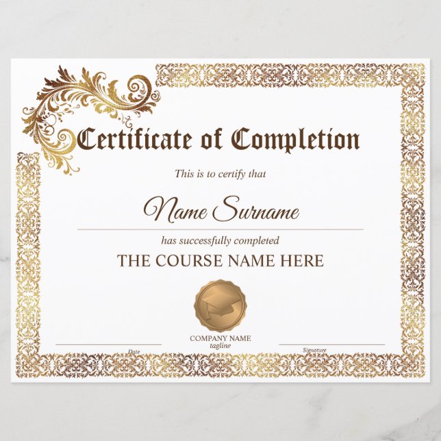 Lámina Curso de Premio de Certificado de Terminación de D (Anverso)