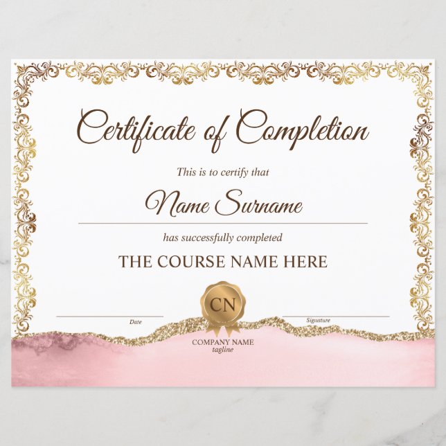 Lámina Curso de Premio de Certificado de Terminación de D (Anverso)