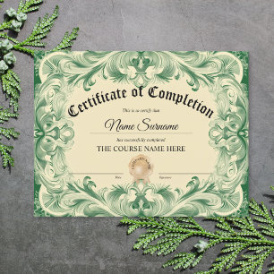 Lámina Curso de Premio de Certificado de Terminación de D