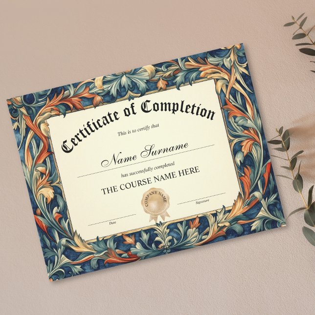 Lámina Curso de Premio de Certificado de Terminación de D (Subido por el creador)