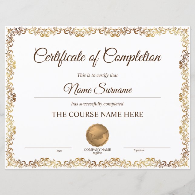 Lámina Curso de Premio de Certificado de Terminación de D (Anverso)