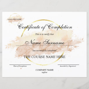 Lámina Curso de premio exclusivo de certificado de finali