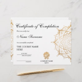 Lámina Curso de Premio Yoga Lotus Certificado de Finaliza