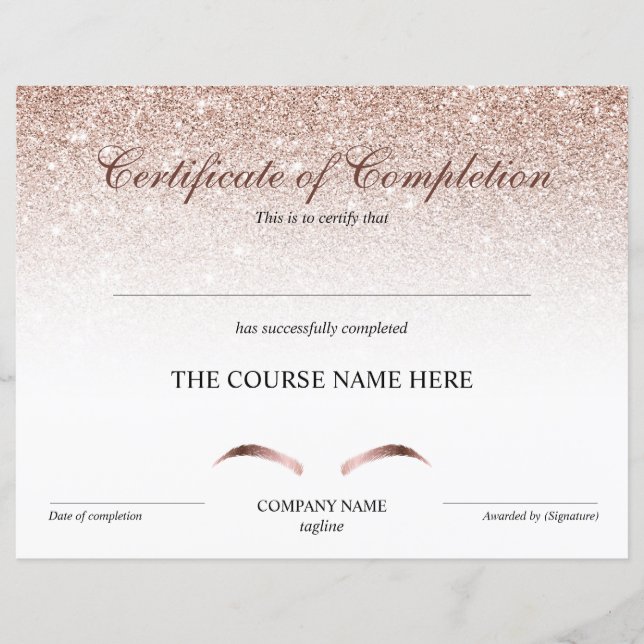 Lámina Curso de Premios de Certificación de Finalización (Anverso)