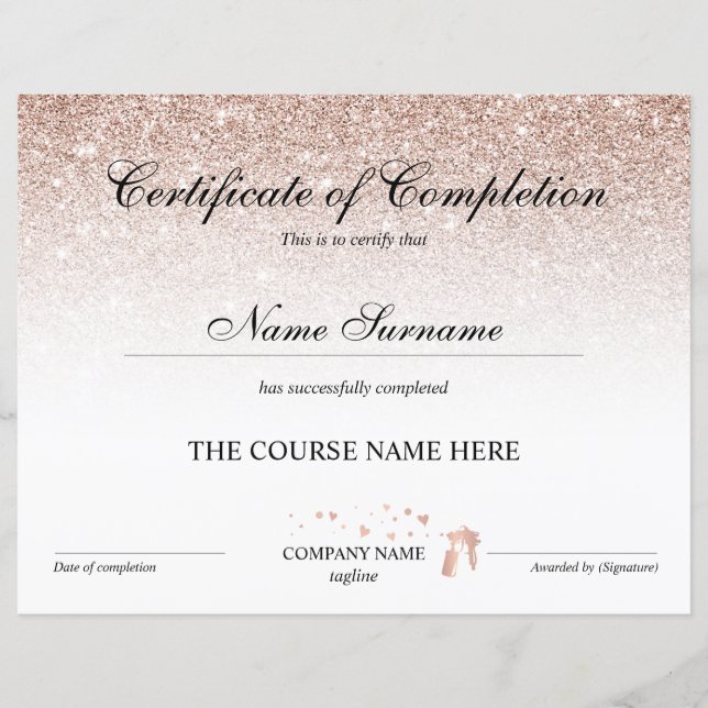 Lámina Curso de Tans de Spray Award Certificado de Finali (Anverso)