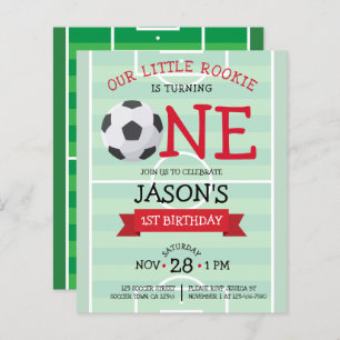 Lámina Curte Soccer Ribbon Budget Invitación a Cumpleaños